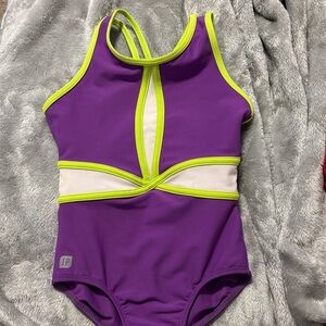 Purple and Lime Green leotard